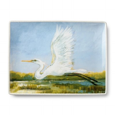 12" x 16" White Egret Platter