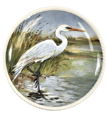 6" White Egret Plate