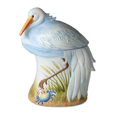 9" Blue Heron Jar