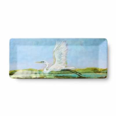 8" x 19" White Egret Platter