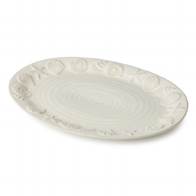 16" Oval Cream Coastline Platter