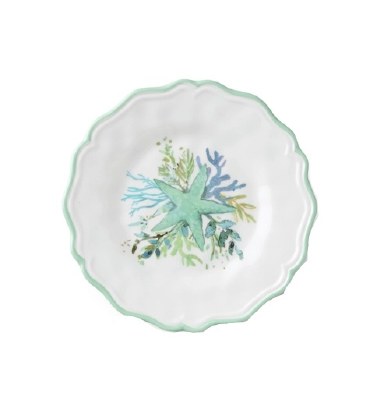 6" Round Green Starfish Plate