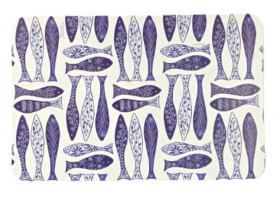 11" x 17" Dark Blue Fish Reversible Placemat