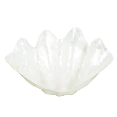 10" White Capiz Clam Bowl