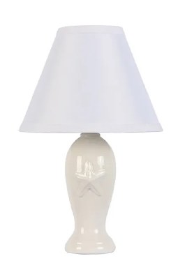 16" White Starfish Ceramic Table Lamp