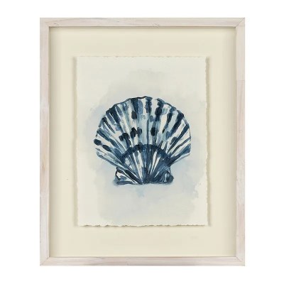19.5" x 16" Blue Scallop Framed Print
