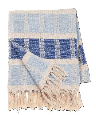 50" x 60" Light Blue and Dark Blue Stripe Throw Blanket