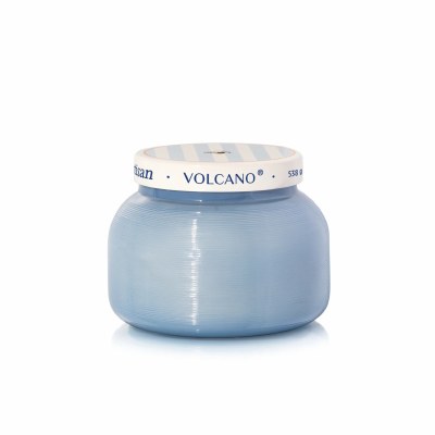 19 Oz Volcano Fragrance Light Blue Artisan Glass Candle Jar
