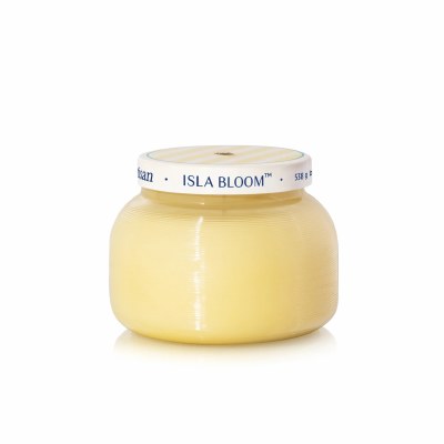 19 Oz Isla Bloom Fragrance Yellow Artisan Glass Candle Jar