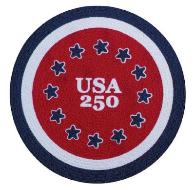14.5" Round "USA 250" Braided Placemat