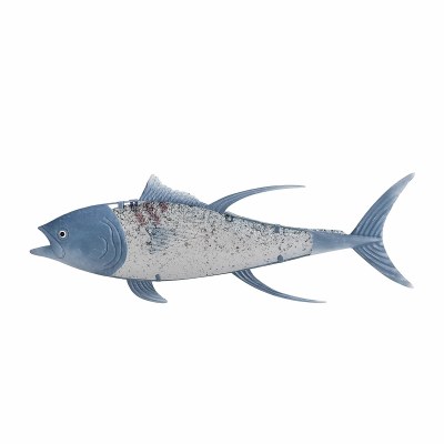 31" Blue Metal and Glass Sea Bass Plaque