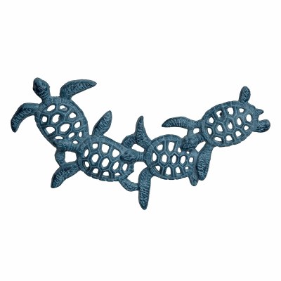 16" Blue Four Turtle Metal Plaque