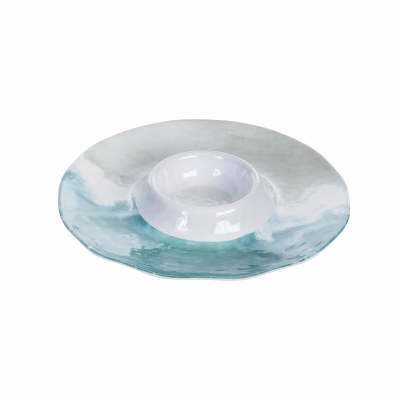 13" Round Shoreline Melamine  Chip & Dip