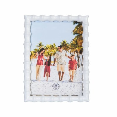 5" x 7" White Resin Bamboo Photo Frame