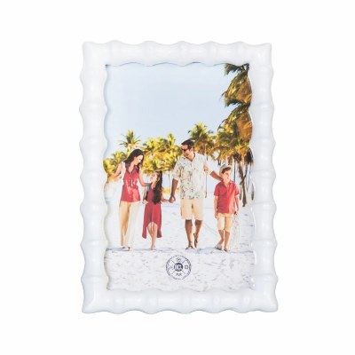 4" x 6" White Resin Bamboo Photo Frame