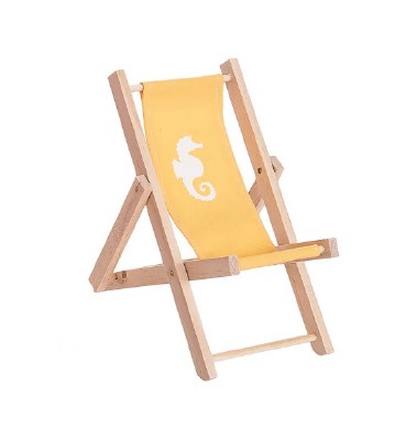 7" Yellow Seahorse Beach Chair Cell Phone Holder