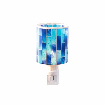 5.5" Two-toned Blue Mosaic Glass Night Light