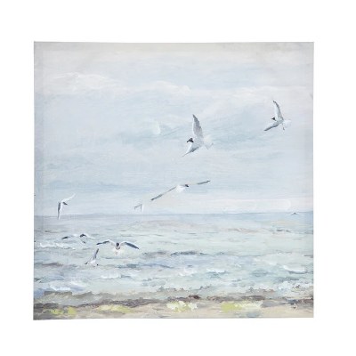 20" Sq Seagull Beach Coastal Canvas