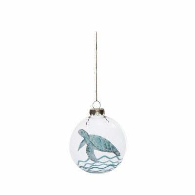4" Turtle Fillable Glass Ornament