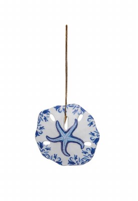 2.75" Blue Starfish on Sand Dollar Polyresin Ornament