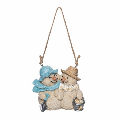 3" Sand Snowman Friends Polyresin Ornament