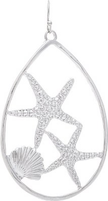 Silver Starfish Drop Earrings