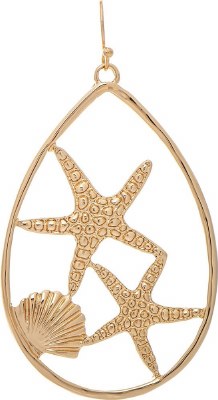 Gold Starfish Drop Earrings