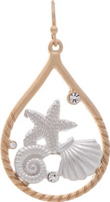 Gold and Silver Shells Drop Earrings