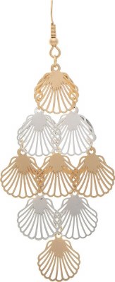Gold and Silver Scallop Chandelier Earring