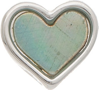 Silver Mother of Pearl Heart Post Earrings