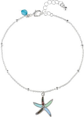 Silver and Multi Color Starfish Anklet