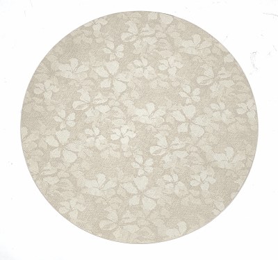 15" Round Beige Fioria Vegan Leather Reversible Placemat