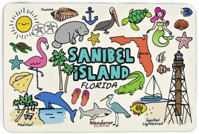 3" x 4.5" "Sanibel Island Florida" Icon Magnet