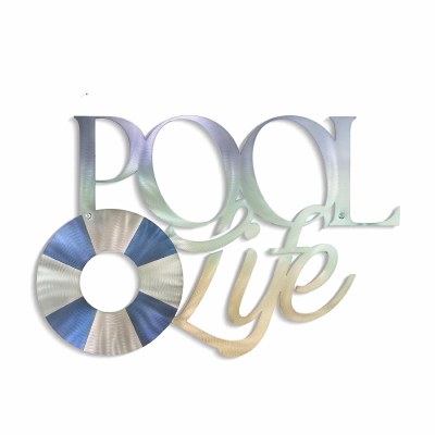 20" "Pool Life" Coastal Metal Wall Art Plaque