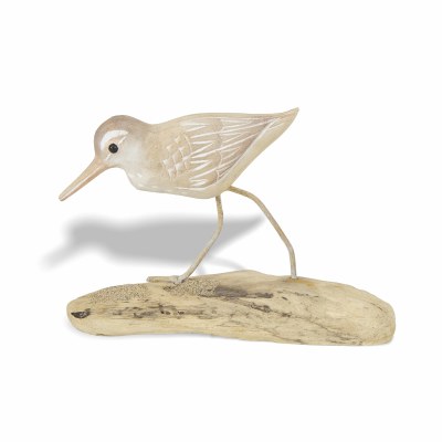 5" Soft Natural Wood Sandpiper Statue