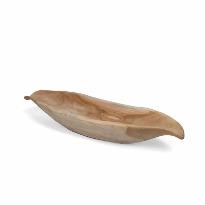 7" x 25" Natural Teak Bowl