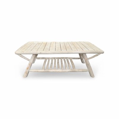 24" x 47" Whitewash Slat Coffee Table