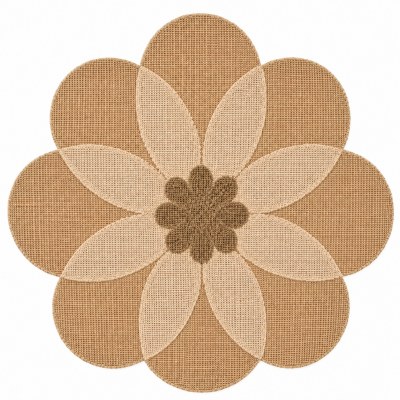 15" Round Brown and Beige Flower Placemat
