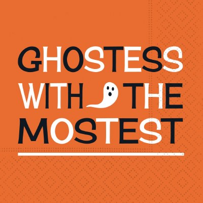 5" Sq "Ghostess With The Mostest" Beverage Napkin