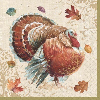 6.5" Sq Rustic Turkey Lunch Napkins