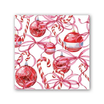 5" Sq Peppermint Beverage Napkins