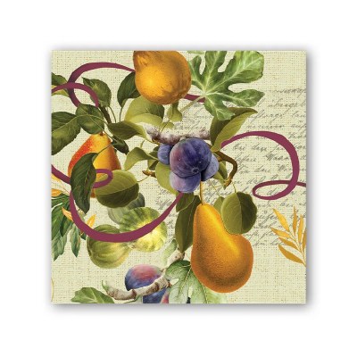 5" Sq Fig & Pear Beverage Napkins
