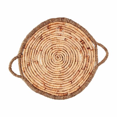 22" Round Natural Seagrass Tray by Mud Pie