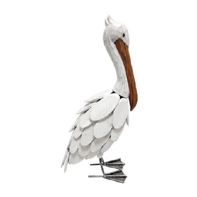19" White Wood and Metal Pelican