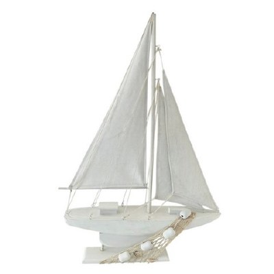 24" White Wood Sailboat