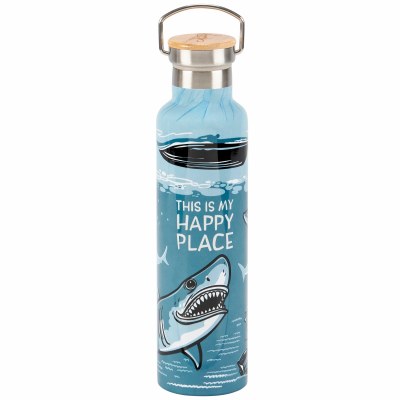 25 Oz "This Is My Happy Place" Shark Stainless Steel Bottle