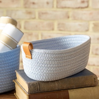 5" x 10" Blue Fabric Basket