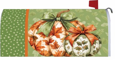 Orange and Green Pumpkins Mailbox Cover