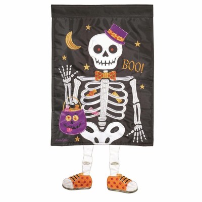 18" x 13" "Boo" Skeleton Dangle Legs Mini Garden Flag