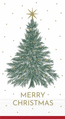 8" x 4" "Merry Christmas" Good Tidings Guest Towels